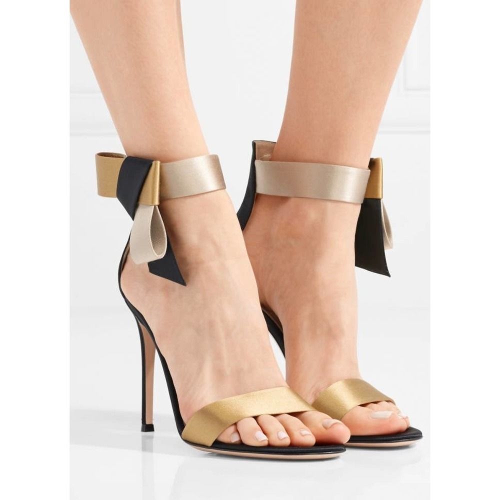 Gianvito Rossi Gold and Black Sandals